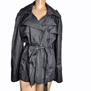 Willi Smith Belted Coat  Jacket Black size XL